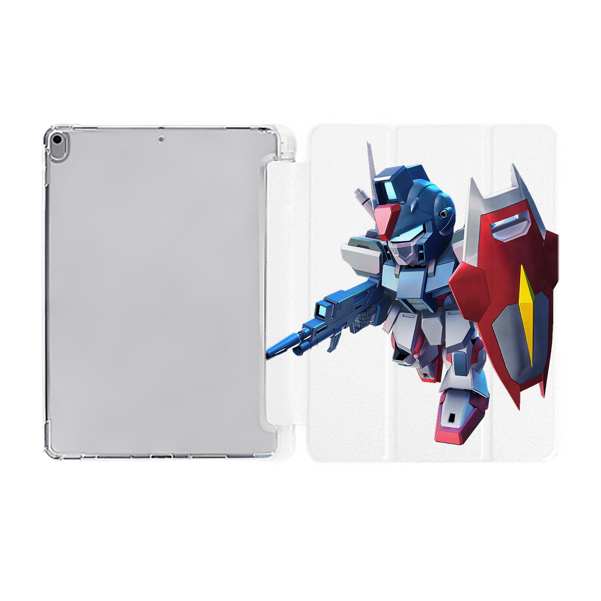 （画像用） 機動戦士ガンダム Mobile Suit Gundam IPad ケース ペン収納付き 三つ折りスタンド PUレザー×シリコン 対応機種9.5/10.5/10.9インチ